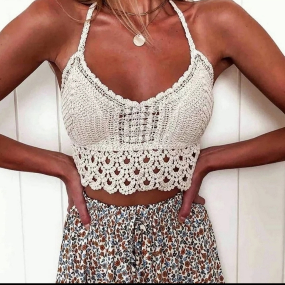62920 Handmade Crochet Halter Top - Picture 2 of 8